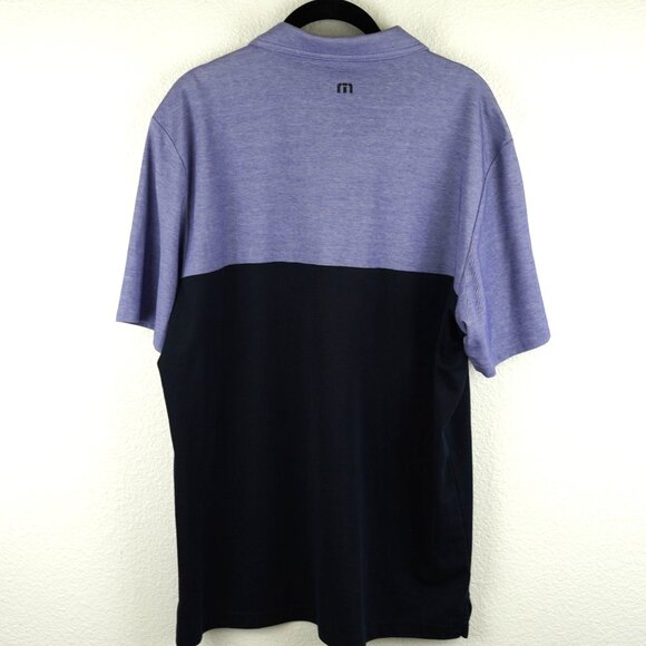 Travis Mathew Purple Black Colorblock Polo Shirt Men’s XL Golf Casual Pima Cotto - Picture 4 of 9